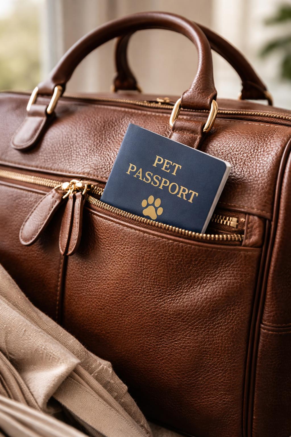 Leather bag with Passport